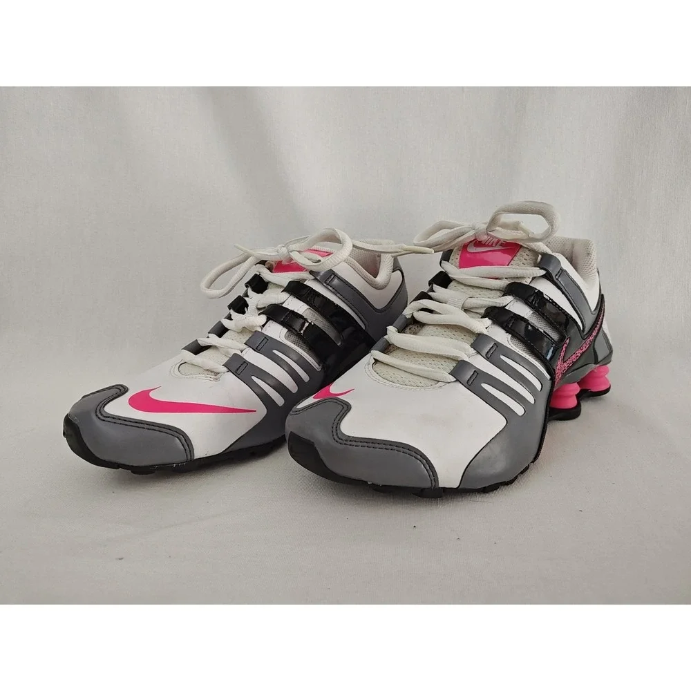 Nike Shox 639657-104 Hot Pink Running Women's 8.5 Shoes White Black 2015